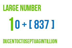 large number ducentoctoseptuagintillion